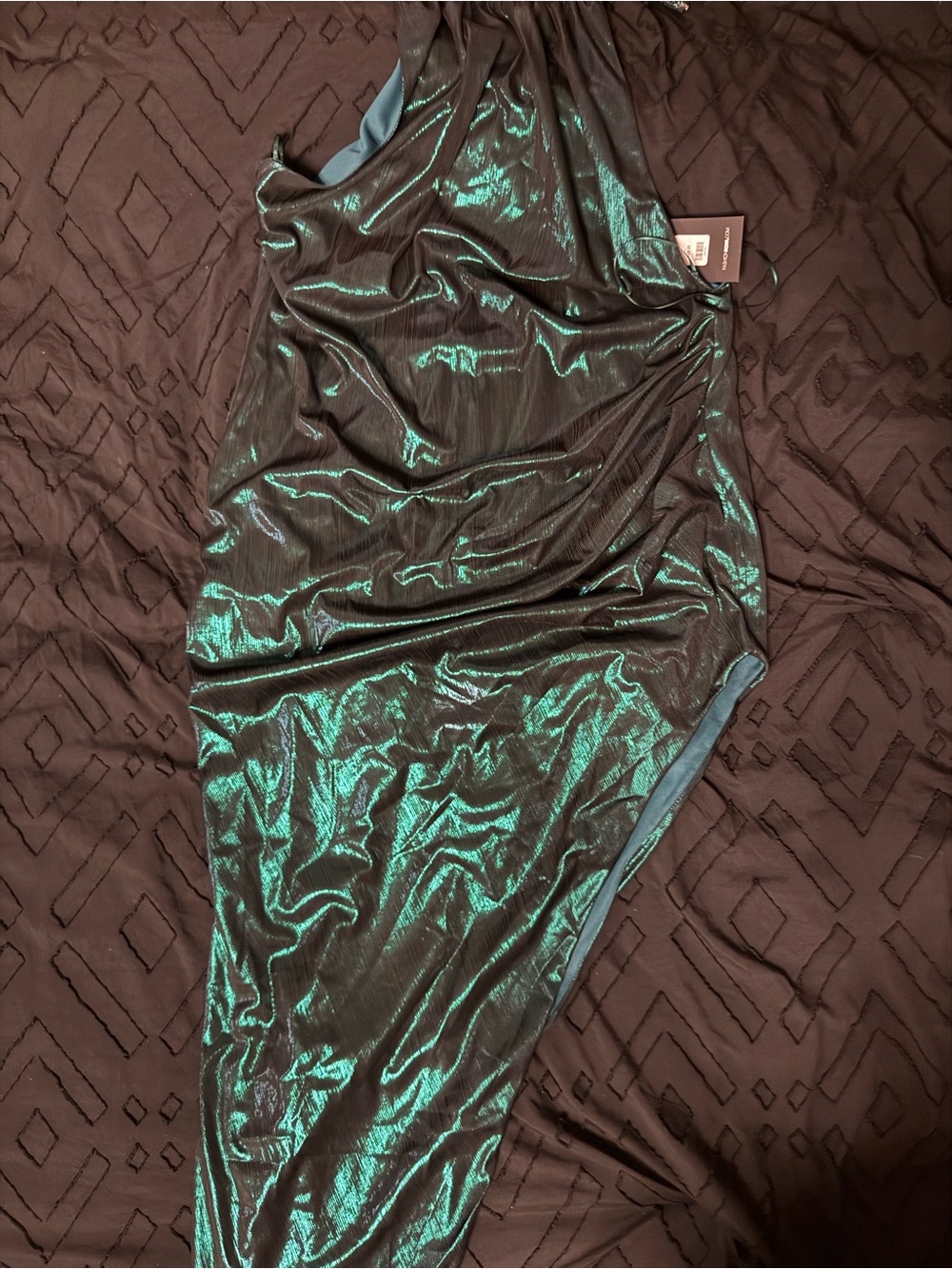 Women’s Shimmer Green Metallic Dress
